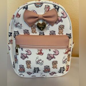 Loungefly Pink and White Disney Cat Print Backpack